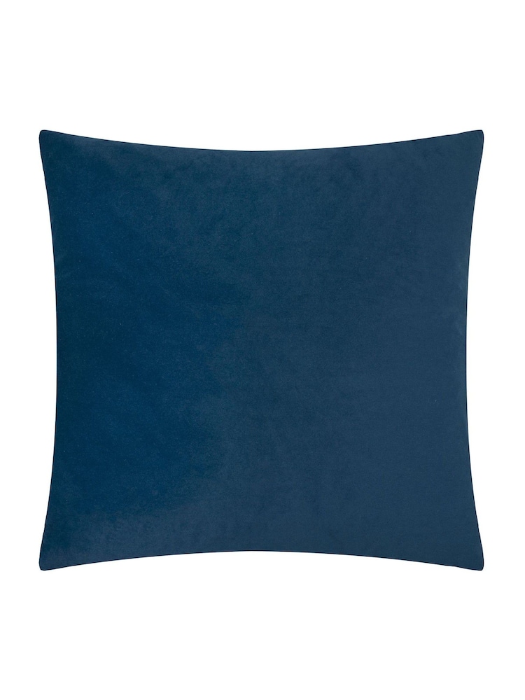 Paoletti Navy Evoke Cut Velvet Cushion - Image 2 of 4 Paoletti Navy Evoke Cut Velvet Cushion - Image 2 of 4