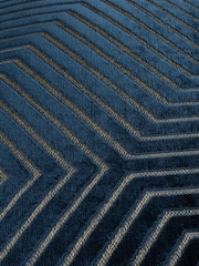 Paoletti Navy Evoke Cut Velvet Cushion - Image 6 of 6