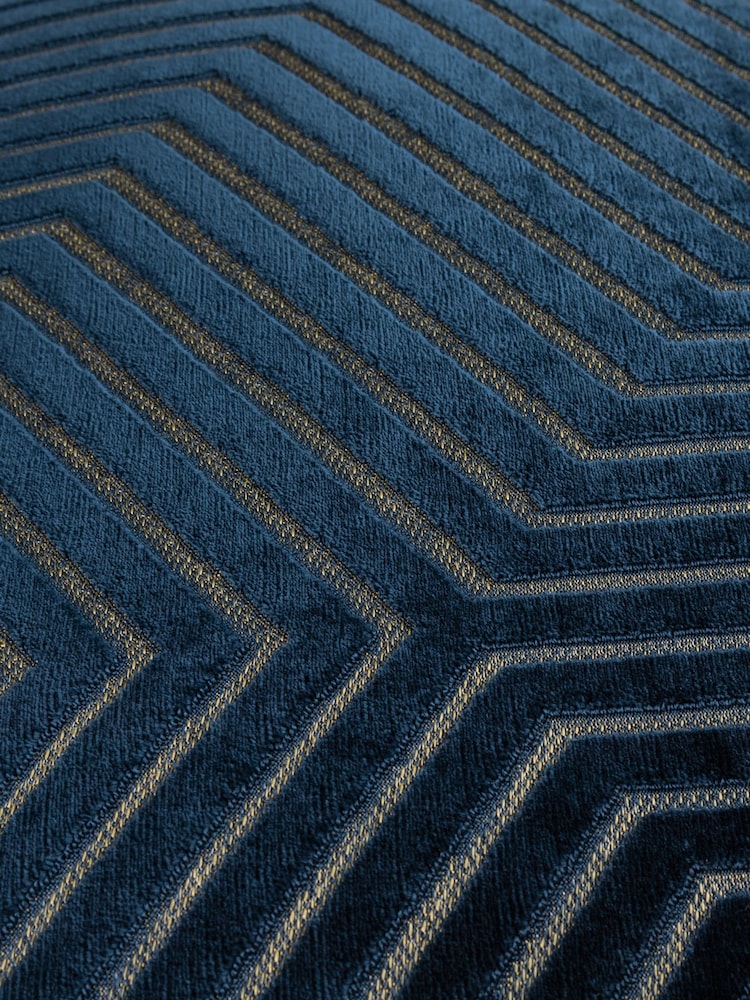 Paoletti Navy Evoke Cut Velvet Cushion - Image 6 of 6 Paoletti Navy Evoke Cut Velvet Cushion - Image 6 of 6