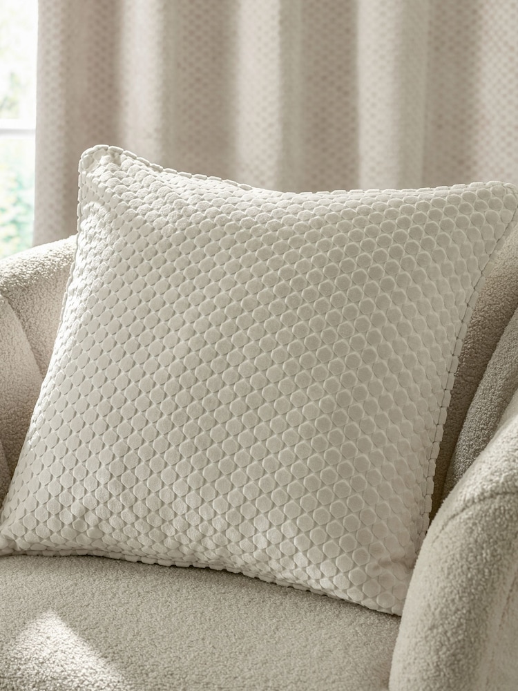 Paoletti Ivory Crushed Velvet Cushion - Image 1 of 5 Paoletti Ivory Crushed Velvet Cushion - Image 1 of 5