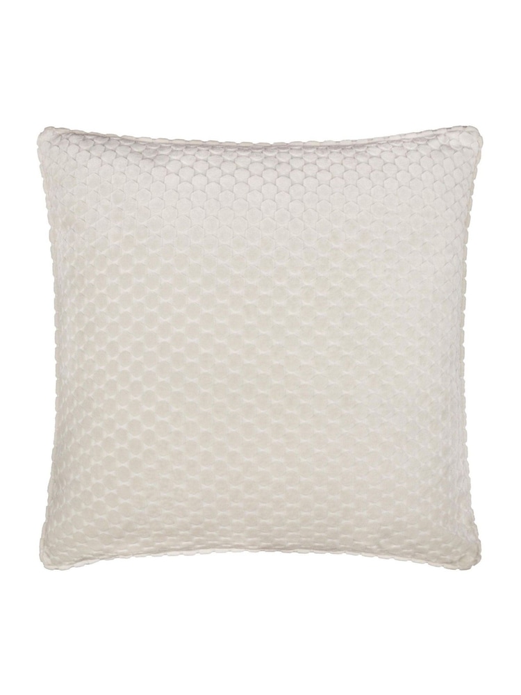 Paoletti Ivory Crushed Velvet Cushion - Image 2 of 5 Paoletti Ivory Crushed Velvet Cushion - Image 2 of 5