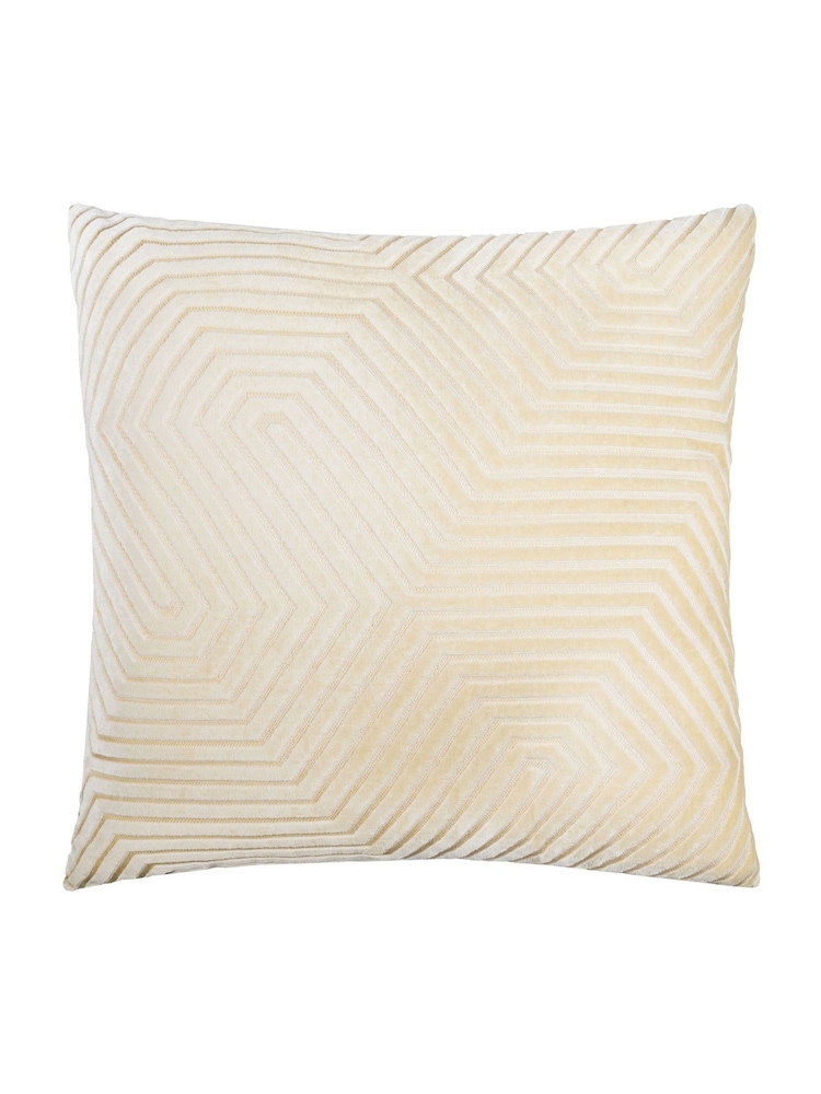 Paoletti Ivory Evoke Cut Velvet Cushion - Image 1 of 4 Paoletti Ivory Evoke Cut Velvet Cushion - Image 1 of 4