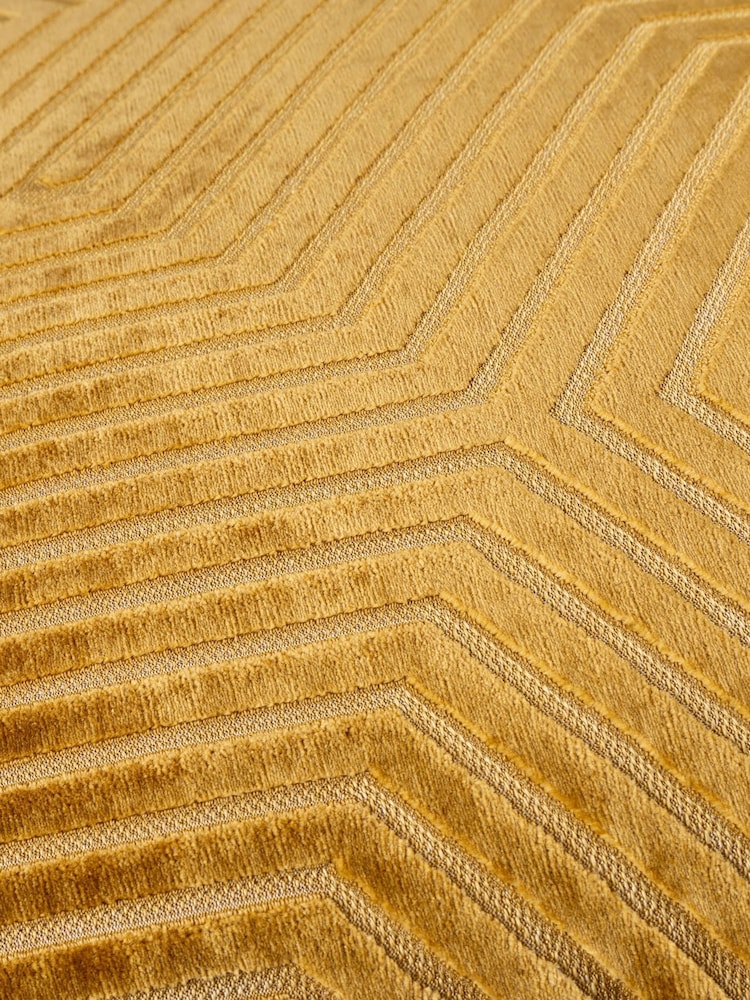 Paoletti Gold Evoke Cut Velvet Cushion - Image 4 of 4 Paoletti Gold Evoke Cut Velvet Cushion - Image 4 of 4