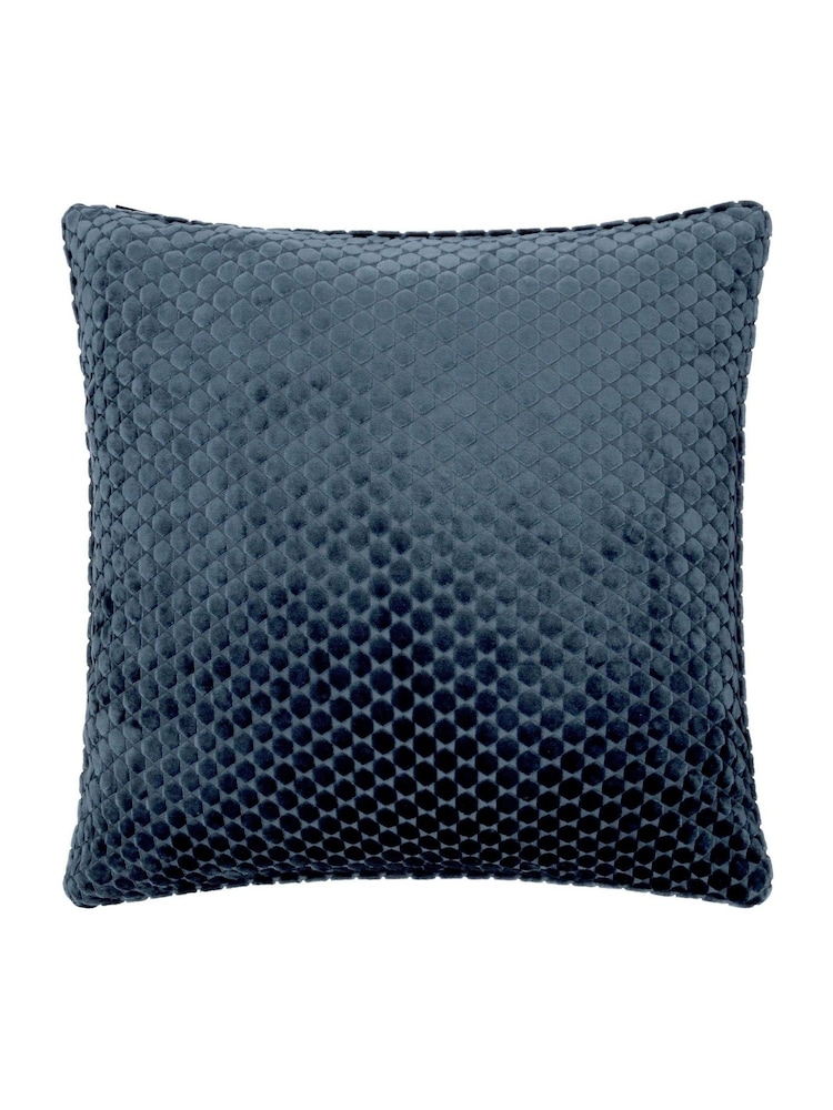 Paoletti Navy Crushed Velvet Cushion - Image 2 of 5 Paoletti Navy Crushed Velvet Cushion - Image 2 of 5
