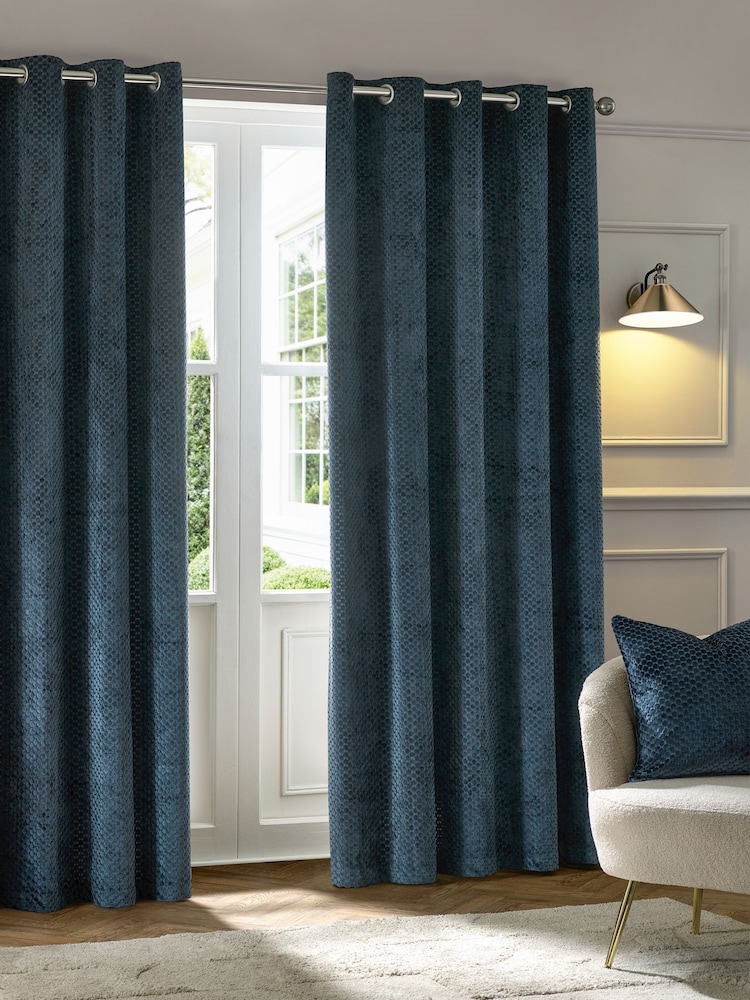 Paoletti Navy Crushed Velvet Cushion - Image 5 of 5 Paoletti Navy Crushed Velvet Cushion - Image 5 of 5