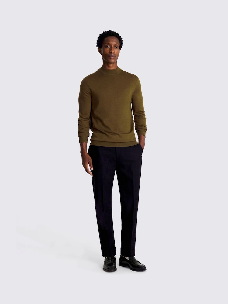 MOSS Green Melange Merino Mock Neck Jumper - Image 2 of 3
