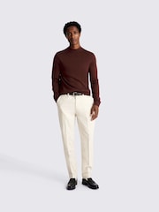 MOSS Tobacco Merino Blend Mock Neck Jumper - Image 2 of 3