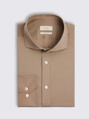 MOSS Slim Fit Natural Straw Stretch Shirt - Imagem 3 de 3