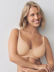 Almond Nude DD+ Forever Lite Smoothing Lace Trim Bra - Image 3 of 8
