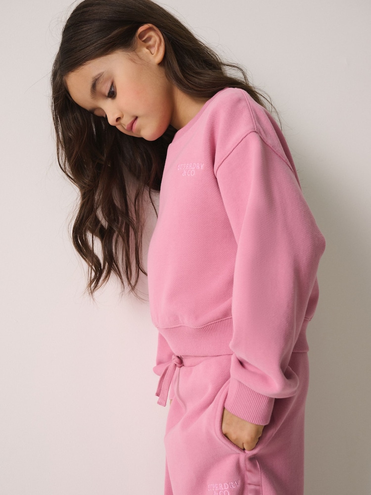 Superdry Pink Sweat Top & Joggers Set - Image 5 of 5