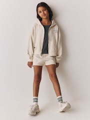 Superdry Cream Sweat Top & Shorts Set - Image 2 of 7