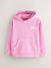 Superdry Pink Logo Hoodie - Image 5 of 9