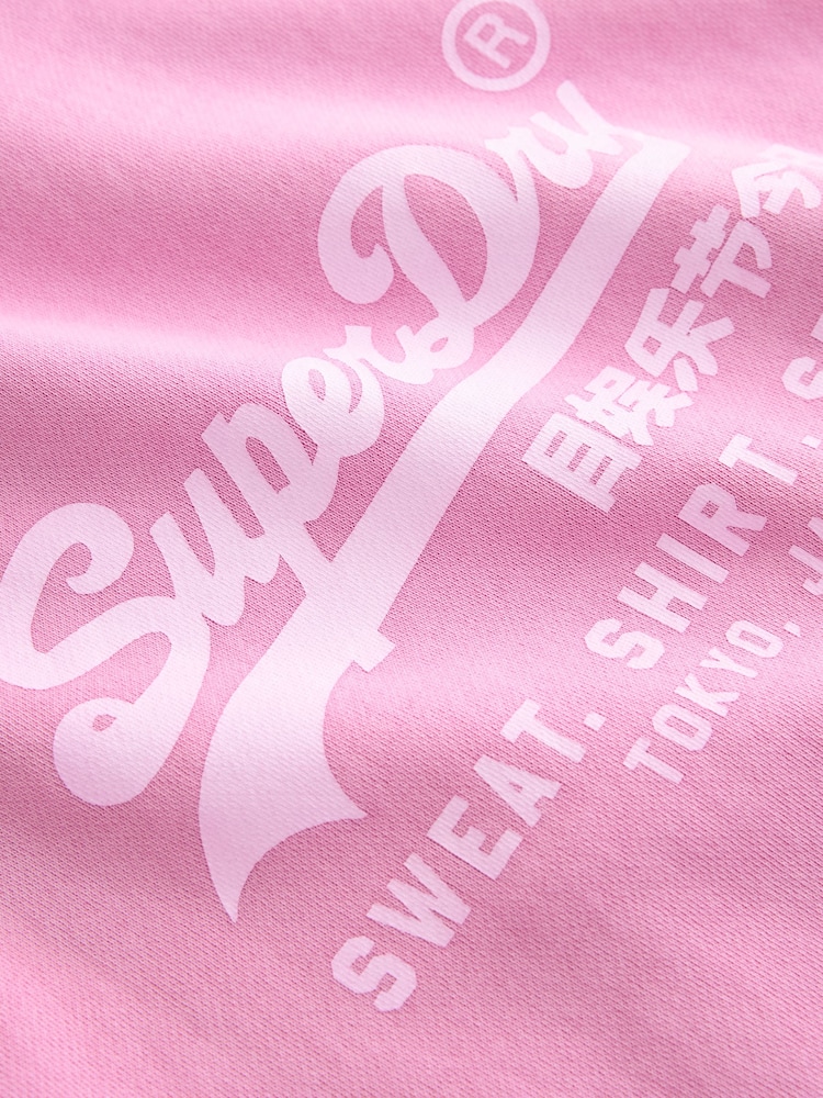 Superdry Pink Logo Hoodie - Image 9 of 9