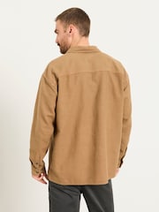 FatFace Salcombe Relaxed Fit Tan Brown Long Sleeve Garment Dye Shirt - Image 4 of 8