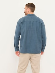 FatFace Salcombe Relaxed Fit French Navy Long Sleeve Garment Dye Shirt - Image 2 of 6
