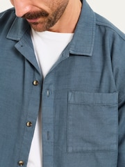 FatFace Salcombe Relaxed Fit French Navy Long Sleeve Garment Dye Shirt - Image 3 of 6