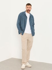 FatFace Salcombe Relaxed Fit French Navy Long Sleeve Garment Dye Shirt - Image 5 of 6