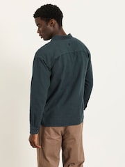 FatFace Salcombe Relaxed Fit Dark Green Long Sleeve Garment Dye Shirt - Image 2 of 6