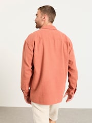 FatFace Salcombe Relaxed Fit Dusky Orange Long Sleeve Garment Dye Shirt - Image 2 of 6