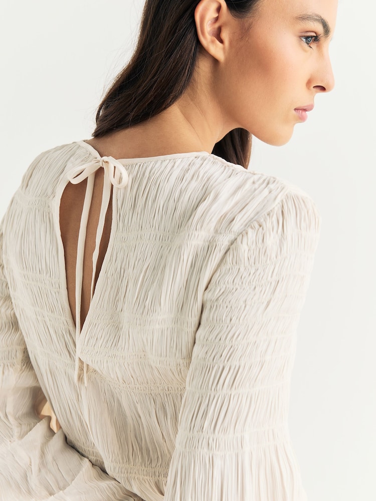 By Malene Birger Cream Night Sky Ovas Smocked Blouse - Image 5 of 5 By Malene Birger Cream Night Sky Ovas Smocked Blouse - Image 5 of 5