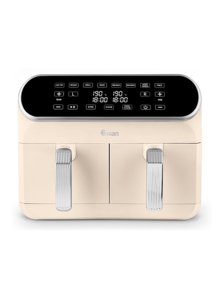 Swan Cream Retro Dual Basket Air Fryer - Image 1 of 6
