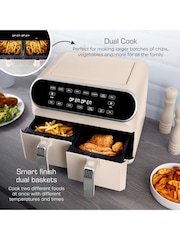 Swan Cream Retro Dual Basket Air Fryer - Image 4 of 6