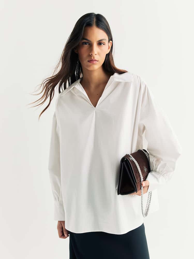 By Malene Birger White Pure White Leonora Relaxed Shirt - Image 1 of 6 By Malene Birger White Pure White Leonora Relaxed Shirt - Image 1 of 6