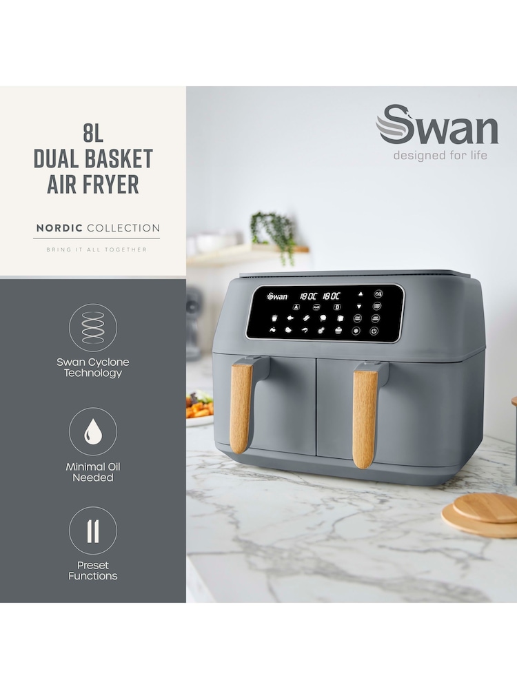 Swan Grey Nordic Duo 13-in-1 Air Fryer - Image 2 of 6