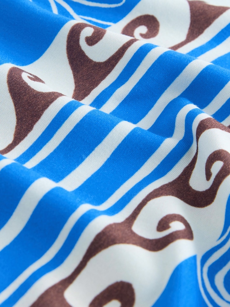 Blue Oversized Boxy Fit Heavyweight Crew Neck T-Shirt - Image 3 of 3