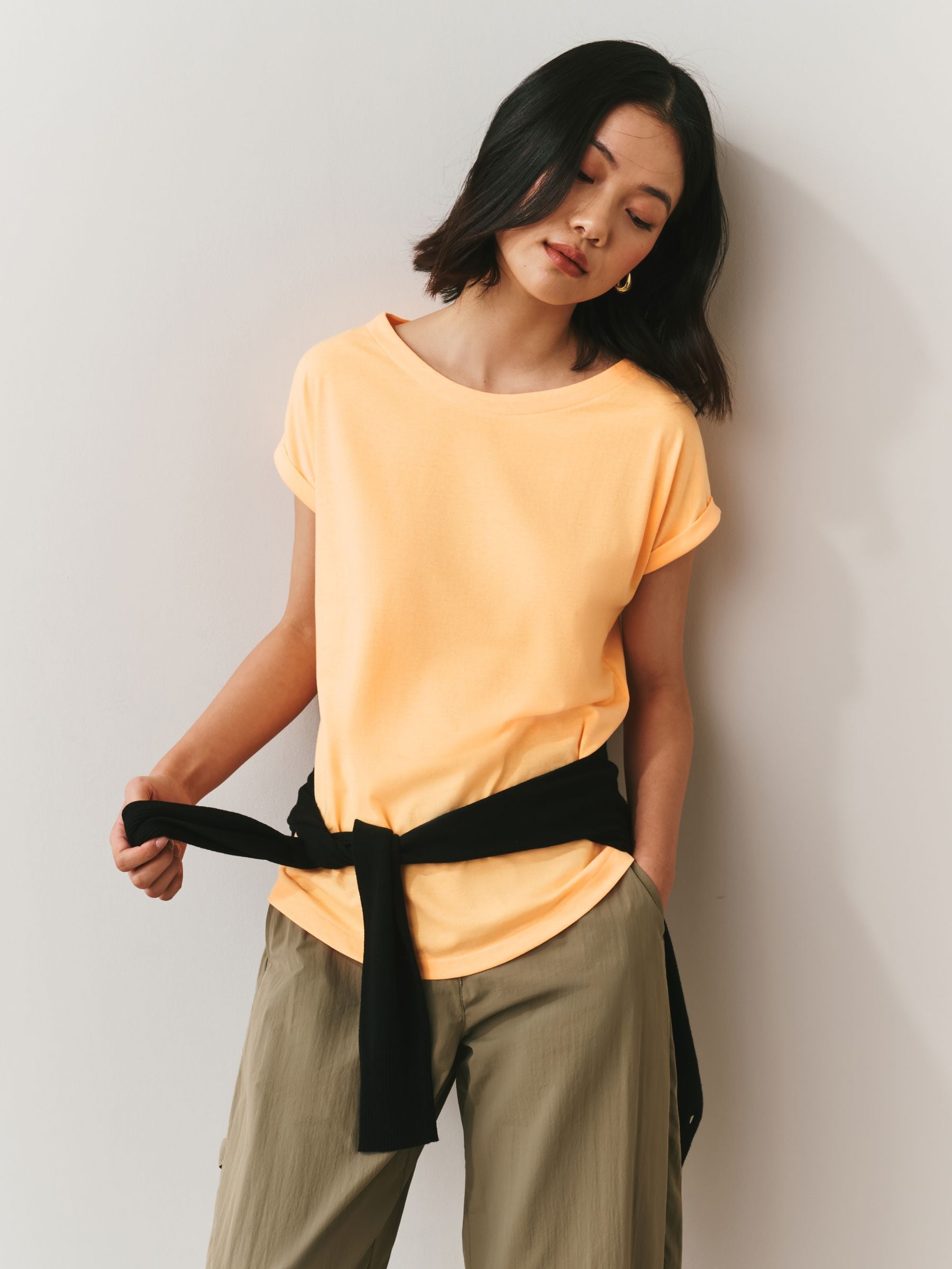 Buy Orange Cap Sleeve Cotton T-Shirt from the Next UK online shop