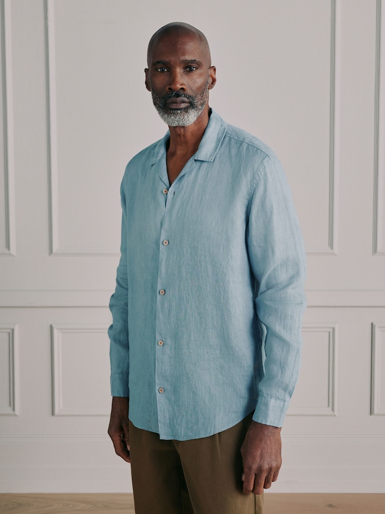 Blå - 100% Signature-skjorte i lin - Bilde 2 av 8