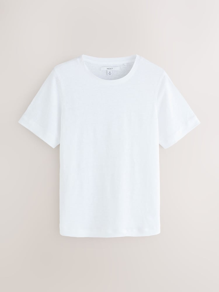 White N. Premium Linen Crew Neck T-Shirt - Image 1 of 3
