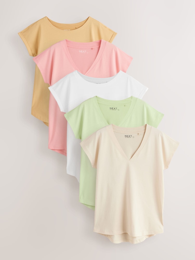 Mineral Cap Sleeve T-Shirts 5 Pack - Image 1 of 8