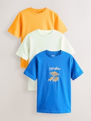 Grafic albastru/portocaliu/alb - Pachet de tricouri de bază pentru greutate grea 3 - Imaginea 1 din 10