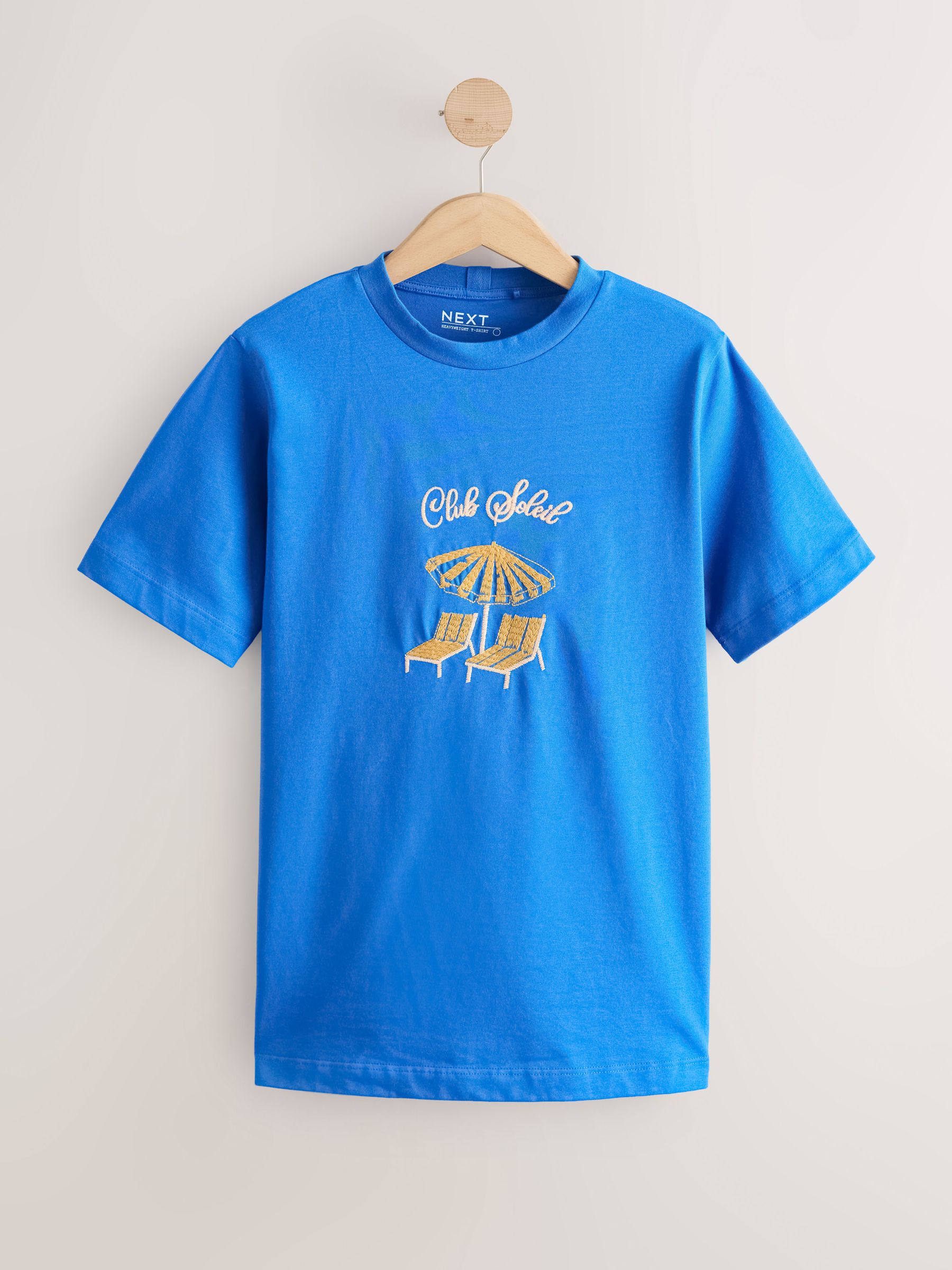 Buy Orange/Lime/Blue Graphic Heavyweight Basic T-Shirts 3 Pack