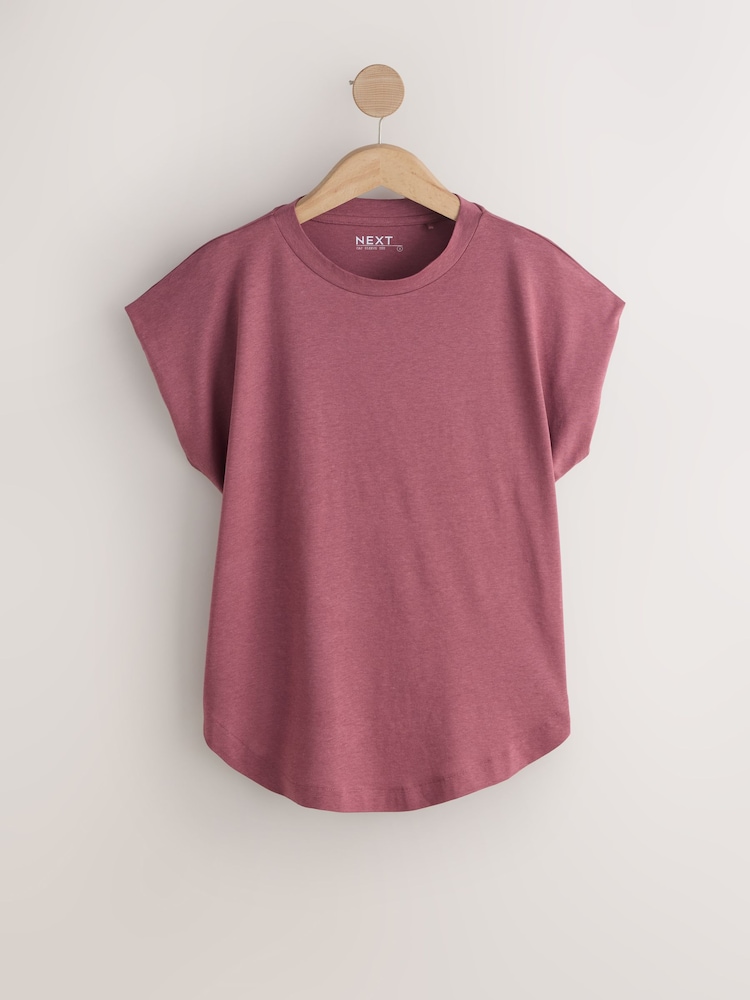 متعدد الألوان - تيشِرت من مزيج تنسل™ مودال بأكمام فوق الكتف - صورة 2 من 6