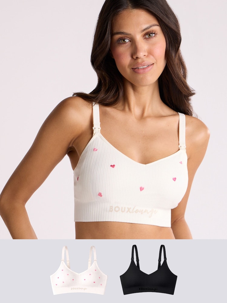 Boux Avenue Black Nursing Bralette Bras 2 Pack - Image 1 of 6