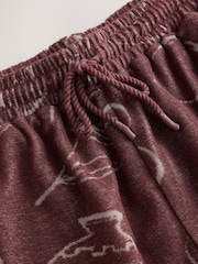 Chocolate Brown Greek Print Towelling Shorts - Image 3 of 3