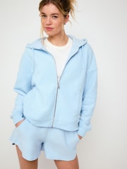 Blau - Frottee-Hoodie mit Reissverschluss - Bild 3 von 8