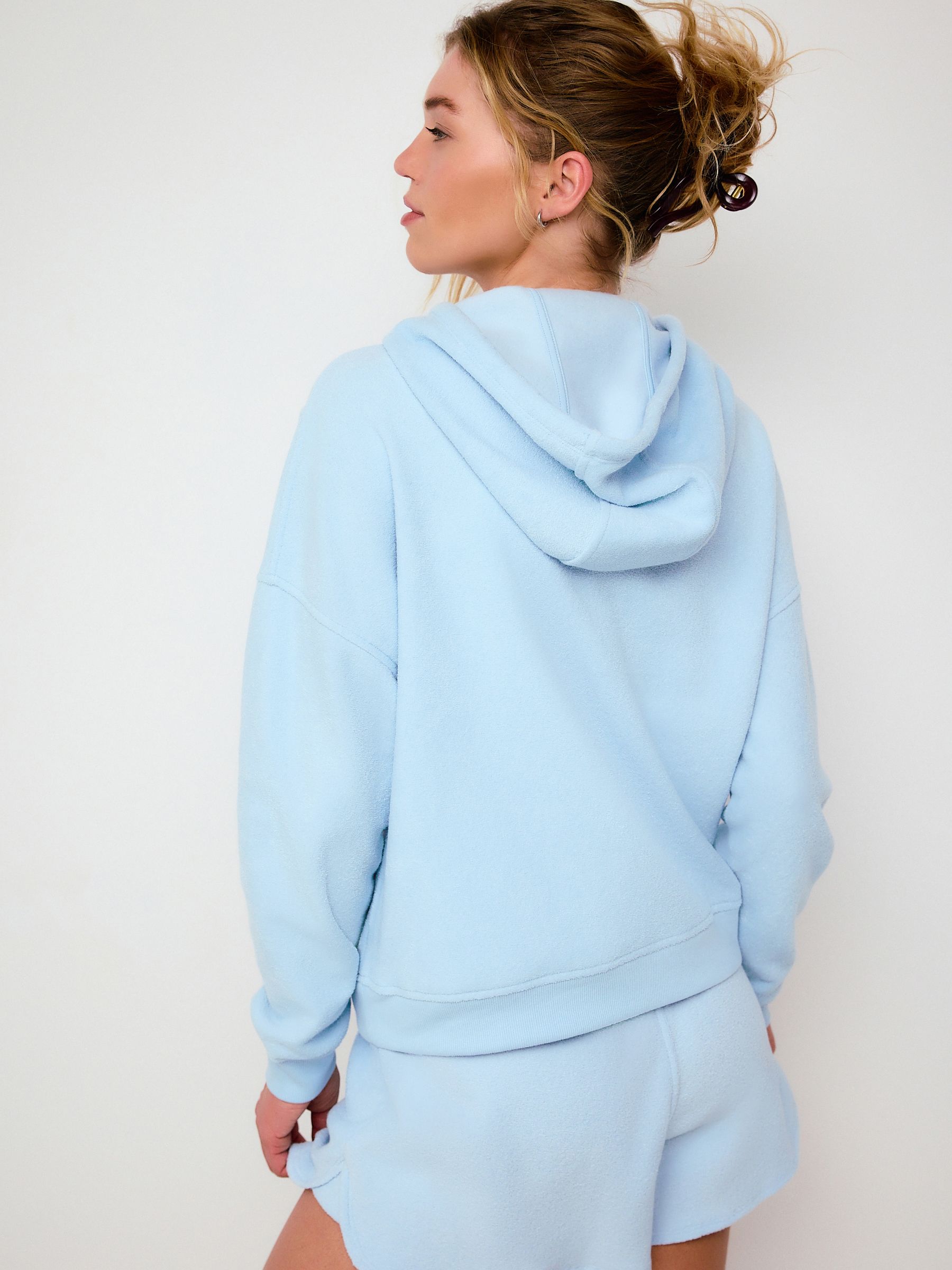 Buy Light Blue Towelling Zip Up Hoodie from the Next UK online shop
