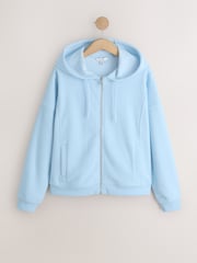 Blau - Frottee-Hoodie mit Reissverschluss - Bild 6 von 8
