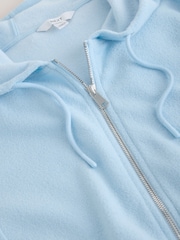 Blau - Frottee-Hoodie mit Reissverschluss - Bild 7 von 8