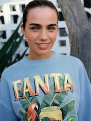 Blue Fanta Lemon Washed Sweatshirt - Image 4 of 5