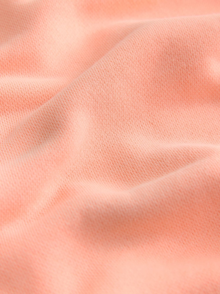 برتقالي فلوري - سويت شيرت بمظهر باهت بياقة بحافة مستديرة - صورة 2 من 3