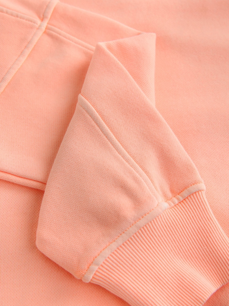 Fluro Orange Crew Neck Washed Sweatshirt - Image 8 of 8
