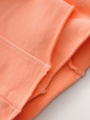 Fluro Orange Longline Washed Sweat Shorts - Image 2 of 3