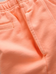 Fluro Orange Longline Washed Sweat Shorts - Image 3 of 3