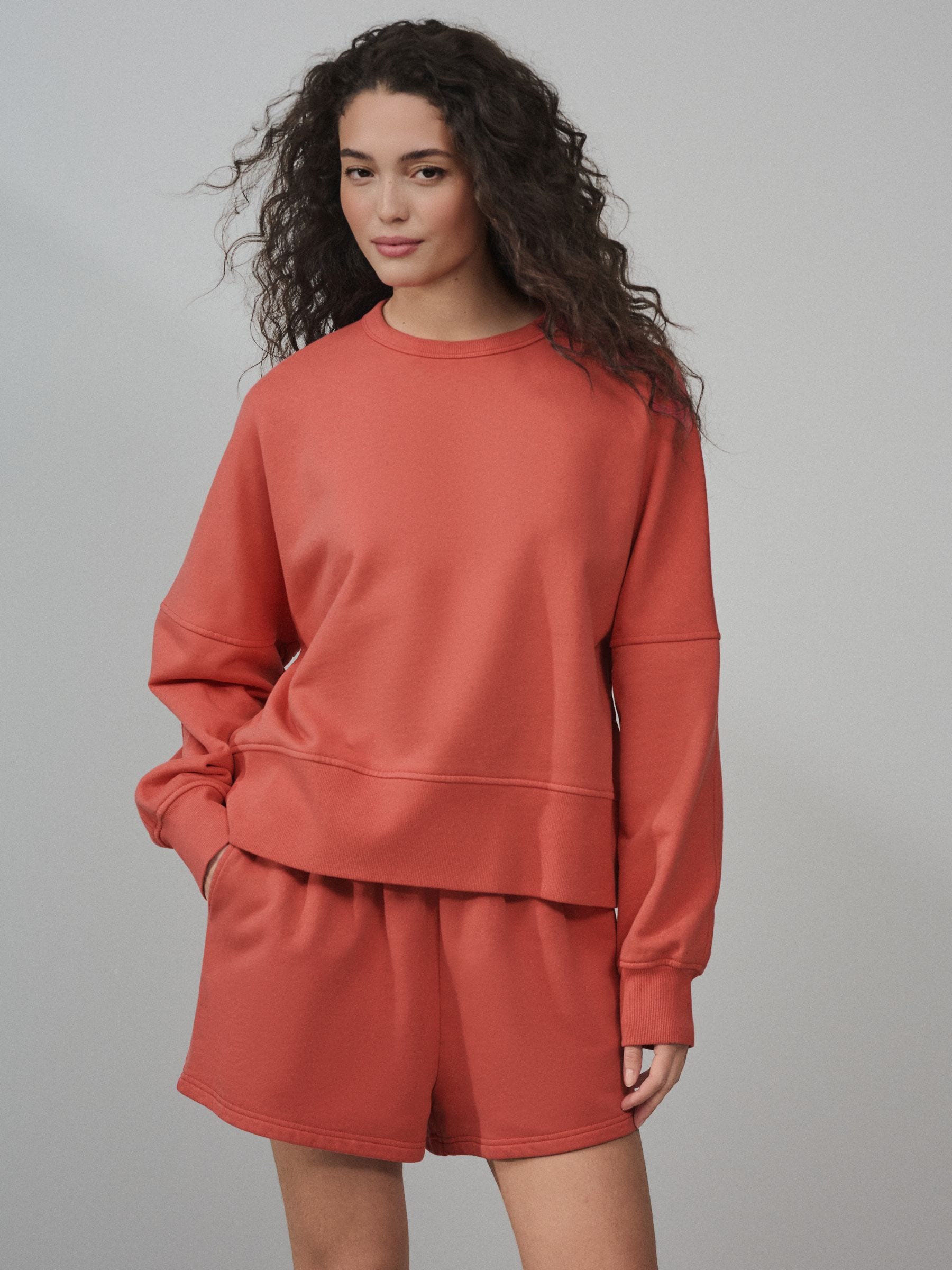 Buy Red Crew Neck Washed Sweatshirt from Next Canada