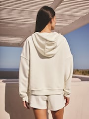 Ecru Towelling Zip Through Hoodie - Image 4 of 8