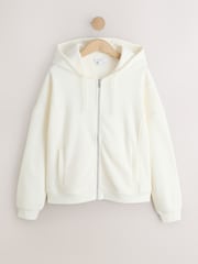 Ecru Towelling Zip Through Hoodie - Image 6 of 8
